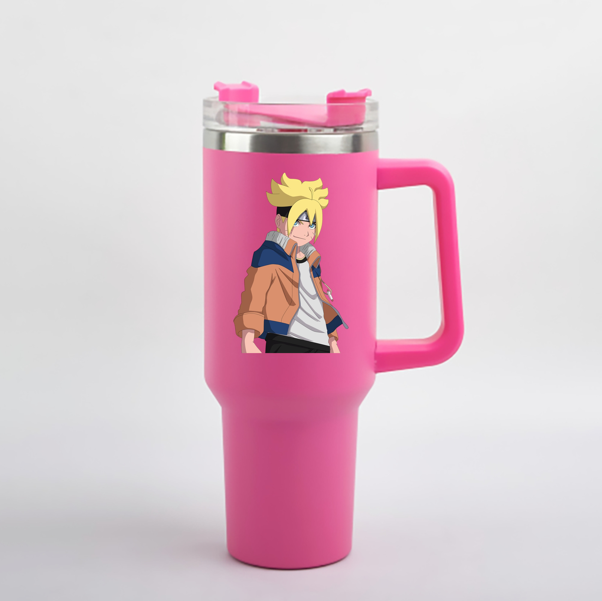 （画像用） NARUTO -ナルト- うずまき ナルト Uzumaki Naruto 1200mL車用タンブラー - クリスタルステッカー（プラスチックストロー付き）